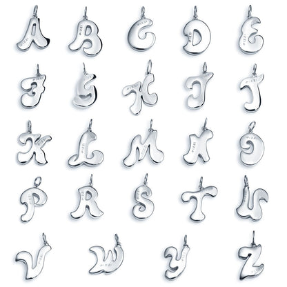 Collana in oro bianco 18kt con iniziale lettera p