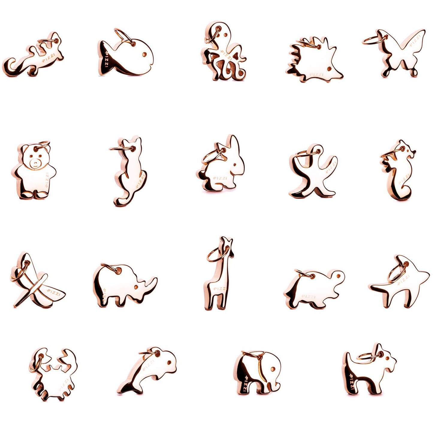 Collana  in oro rosa 18kt con pendente serpente