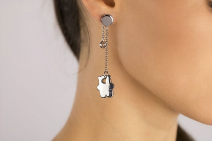 Orecchini in Argento a Catena pendente Orsetto