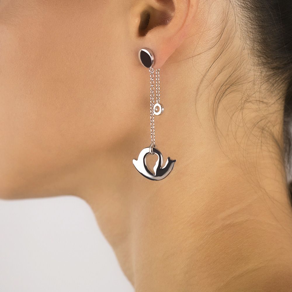 Orecchini in Argento a catena Pendente Chiocciola