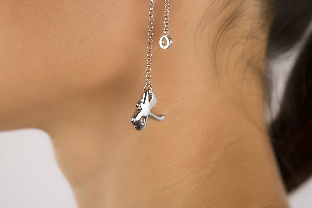 Orecchini in Argento a catena Pendente Libellula