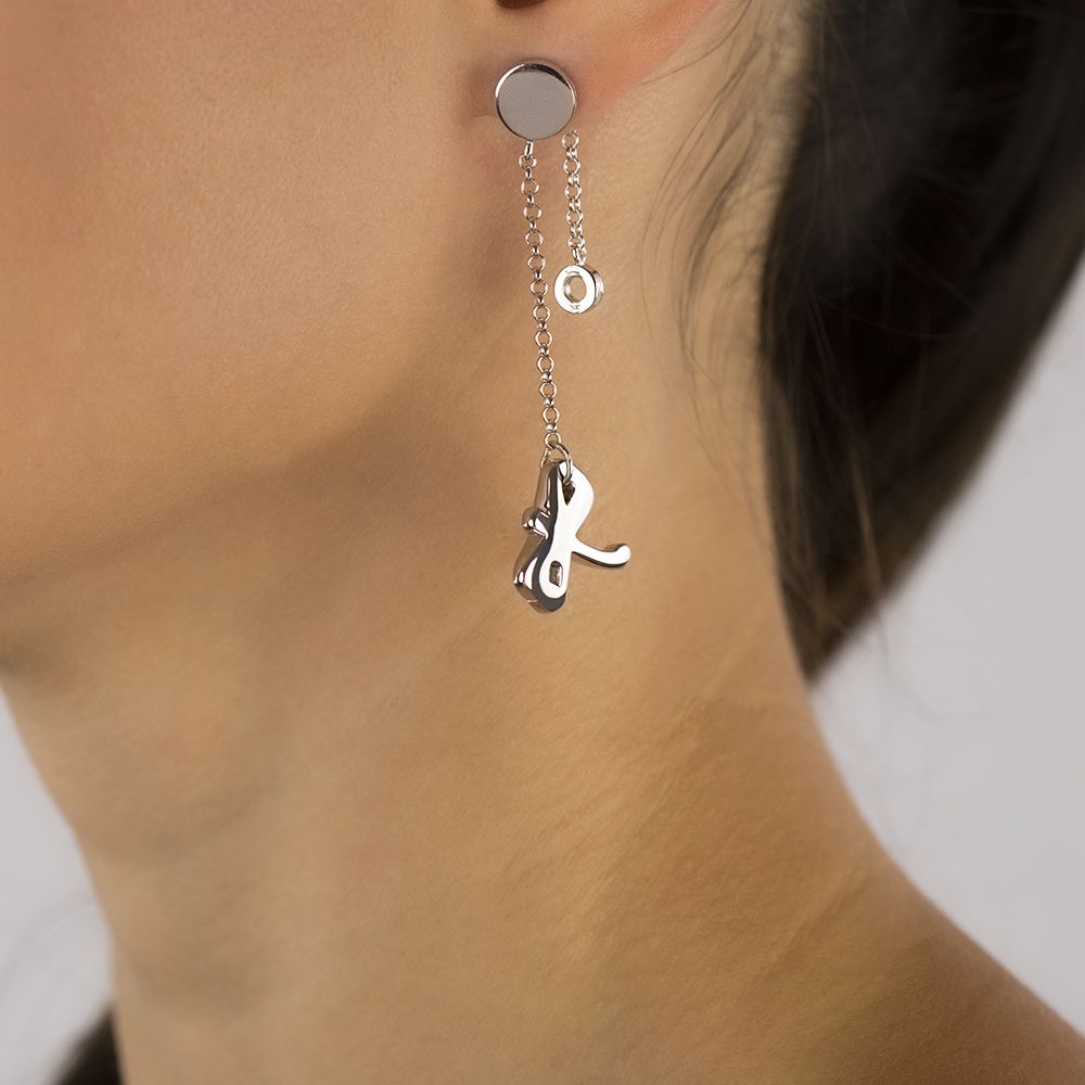 Orecchini in Argento a catena Pendente Libellula