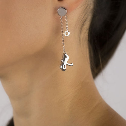 Orecchini in Argento a catena Pendente Libellula