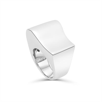 Anello in argento onde lucido