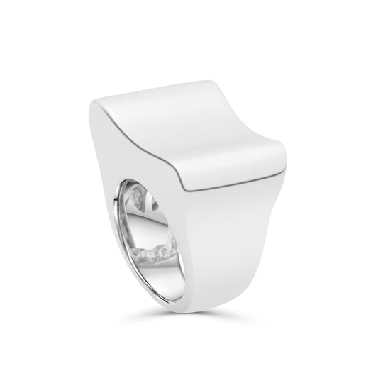 Anello in argento onde lucido