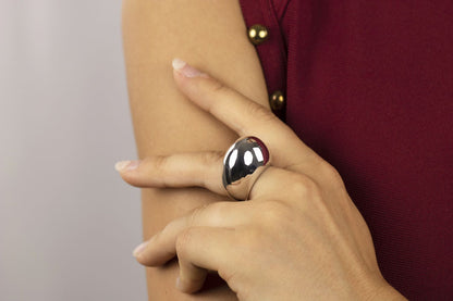 Anello in argento onde lucido