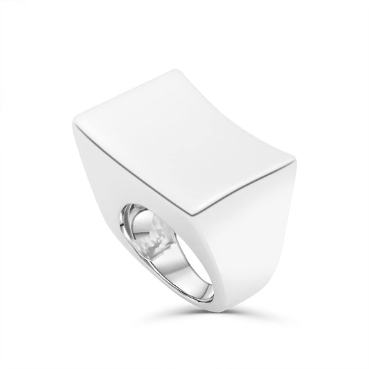 Anello in argento onde lucido