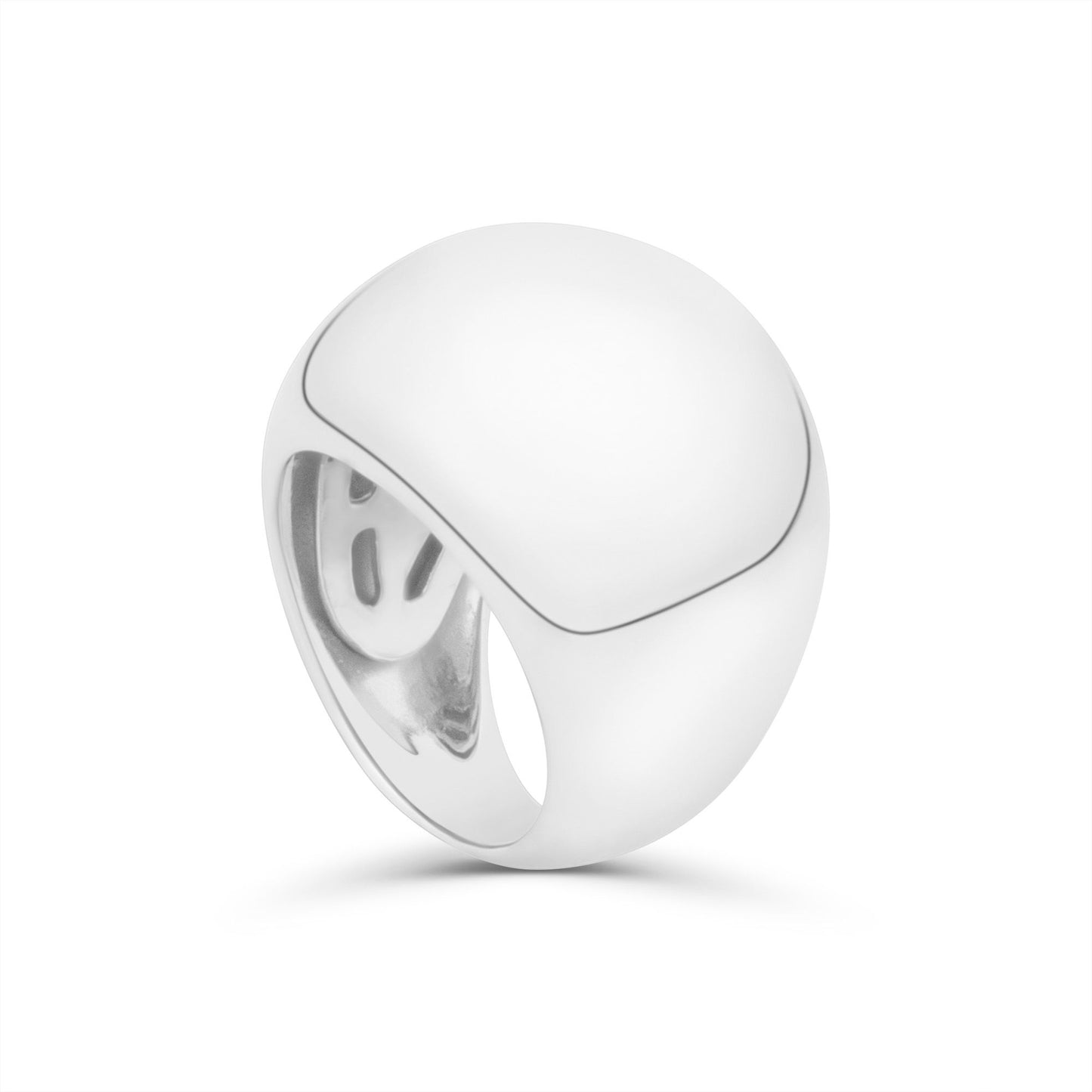 Shiny wave silver ring