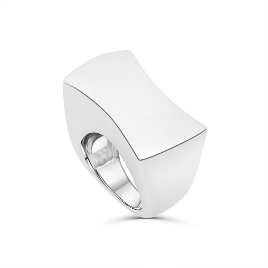 Anello in argento onde lucido