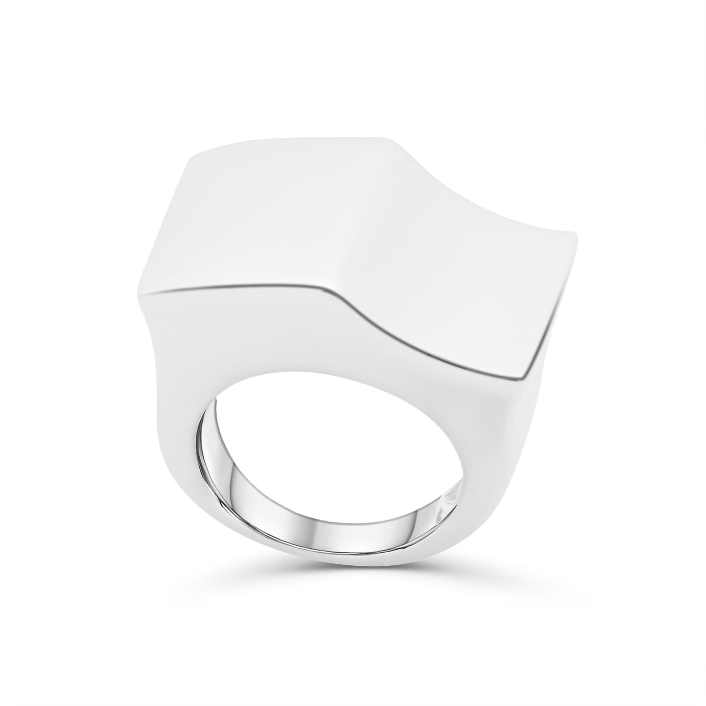 Anello in argento onde lucido