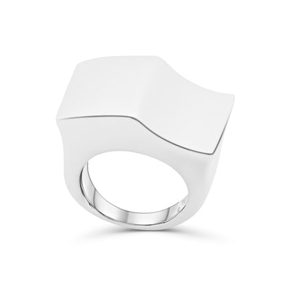 Anello in argento onde lucido