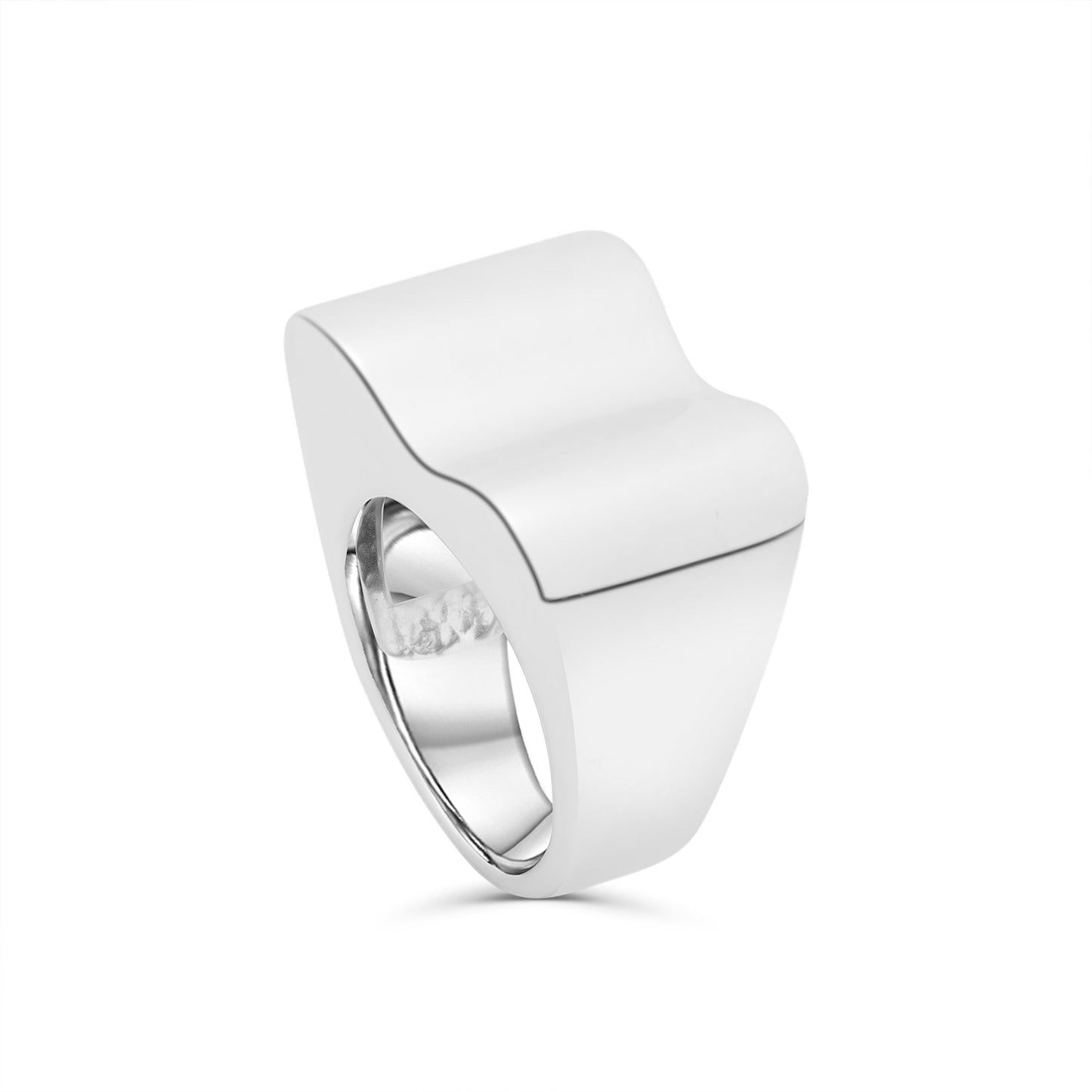 Anello in argento onde lucido