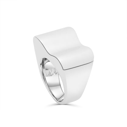 Anello in argento onde lucido
