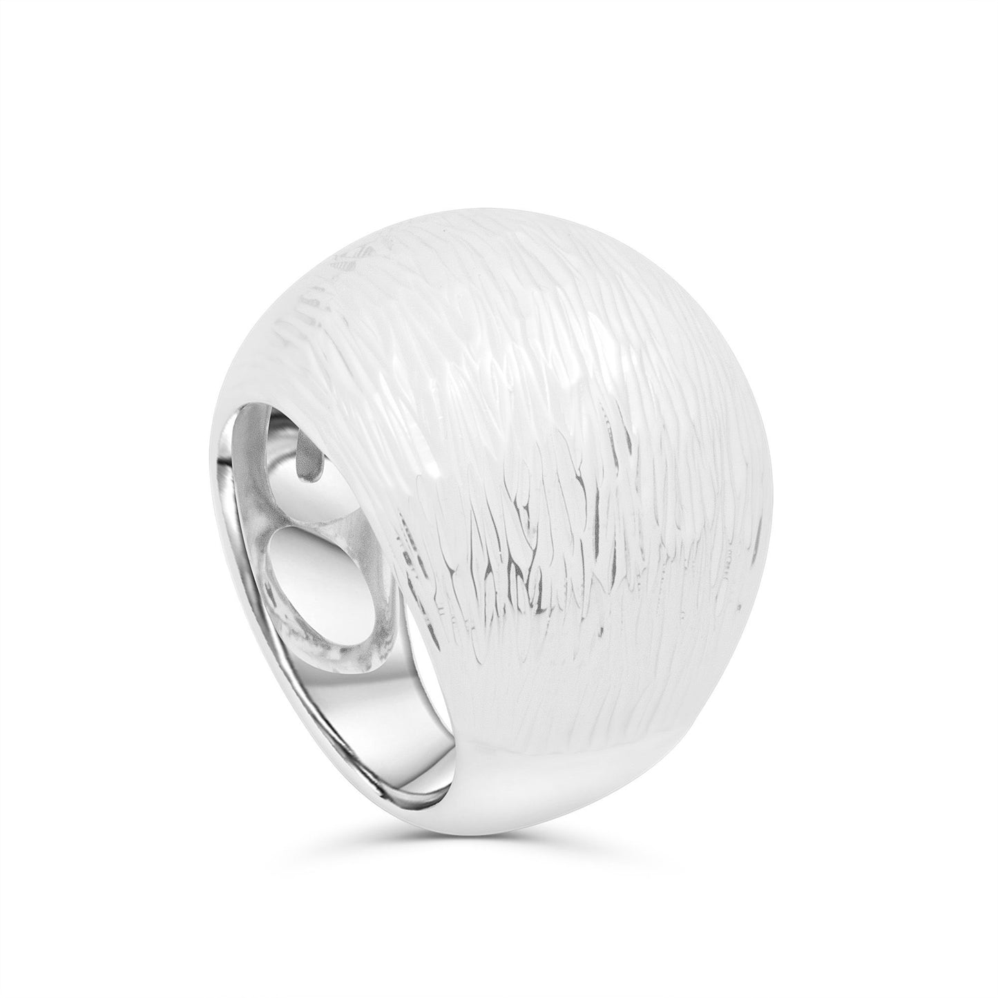 Anello in argento onde cortecciato