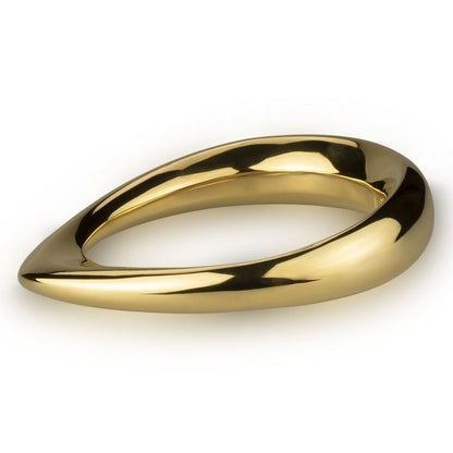 Rigid oval gold-plated silver bracelet