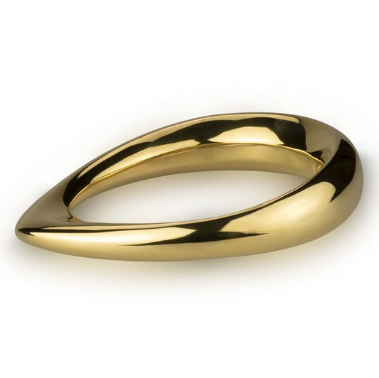 Bracciale in argento rigido ovale dorato