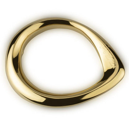 Rigid oval gold-plated silver bracelet