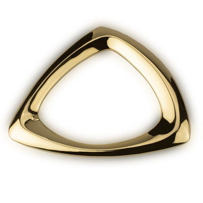 Rigid silver bracelet with golden triangle