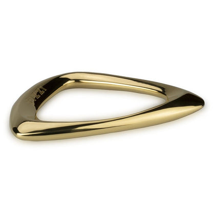 Rigid silver bracelet with golden triangle