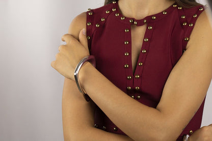 Rigid silver triangle bracelet