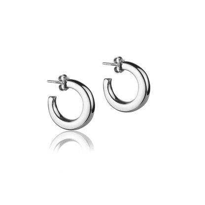 Orecchini a cerchio in argento sezione quadrata diametro 20mm