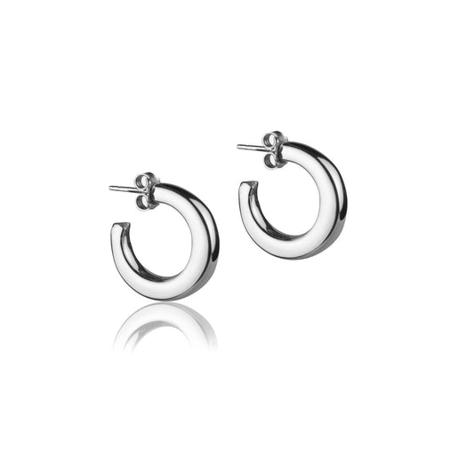 Orecchini a cerchio in argento sezione quadrata diametro 20mm