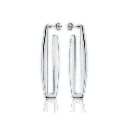 Orecchini in argento rettangoli lunghezza 70mm