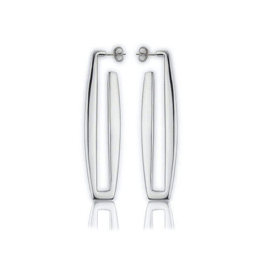 Orecchini in argento rettangoli lunghezza 70mm