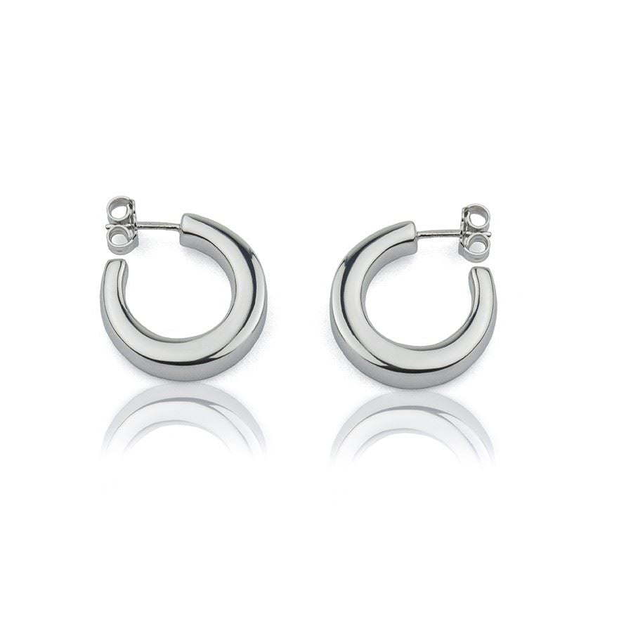 Orecchini a cerchio in argento sezione quadrata diametro 20mm