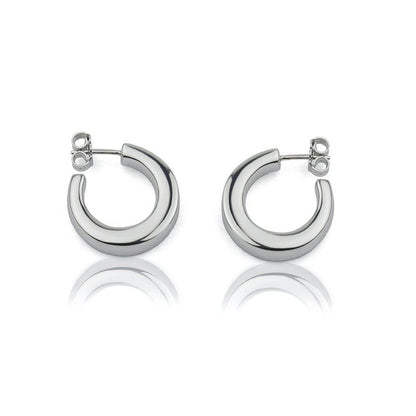 Orecchini a cerchio in argento sezione quadrata diametro 20mm