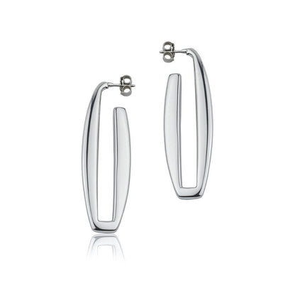 Orecchini in argento rettangolari lunghezza 50mm