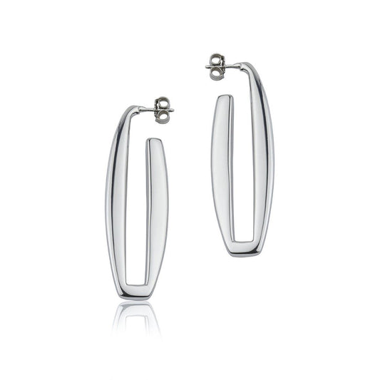 Orecchini in argento rettangolari lunghezza 50mm
