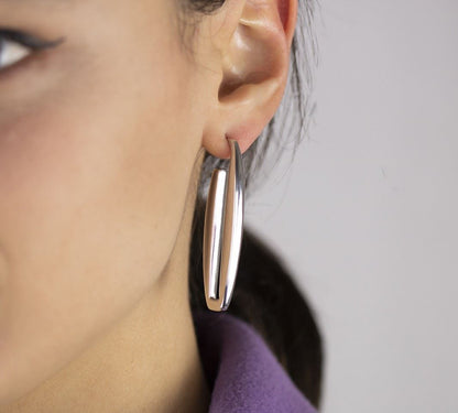 Orecchini in argento rettangolari lunghezza 50mm
