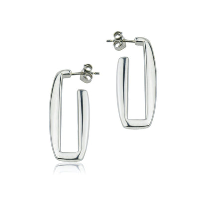 Orecchini in argento rettangolari lunghezza 30mm