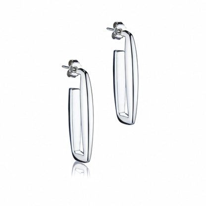 Orecchini in argento rettangolari lunghezza 30mm