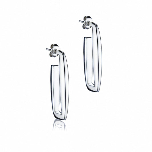 Orecchini in argento rettangolari lunghezza 30mm