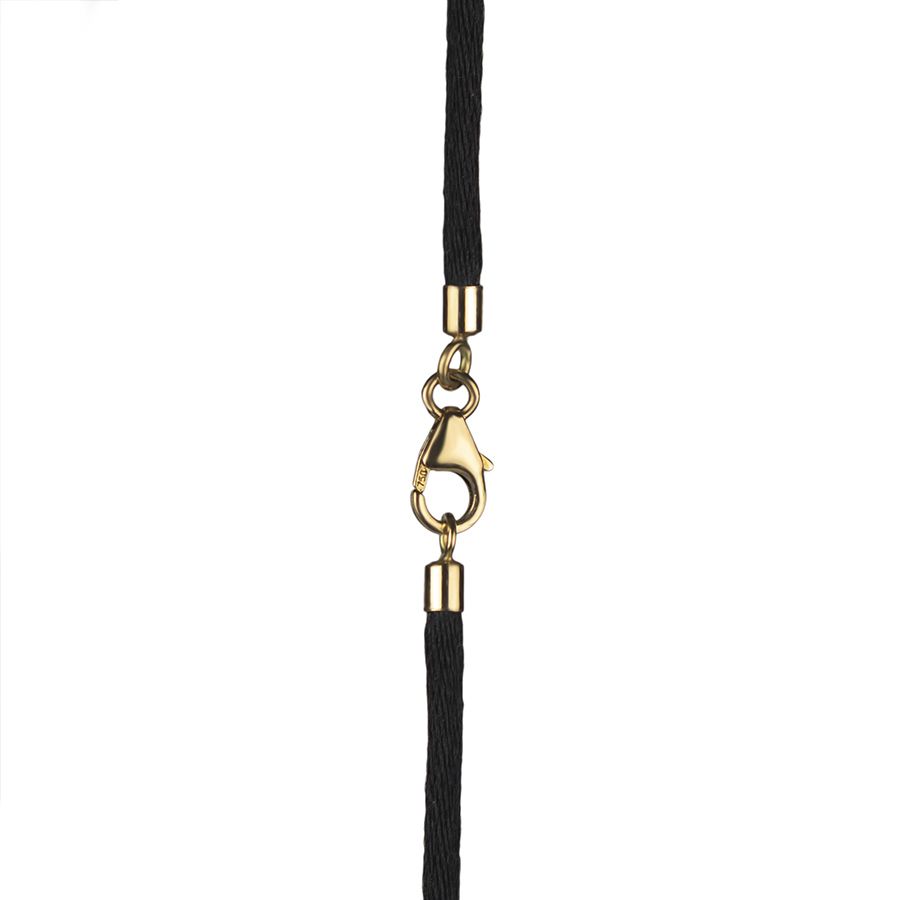 18kt yellow gold initial letter D pendant with lace