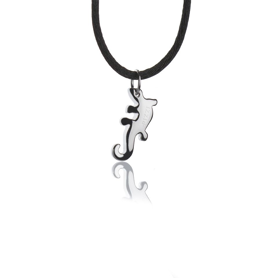 Collana con pendente in argento lucertola grande