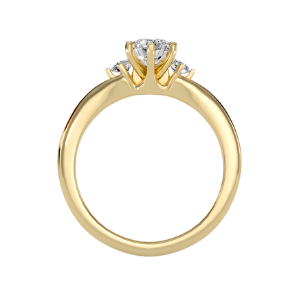 Trilogie-Ring aus 18-karätigem Gelbgold mit 0,73 Karat Diamanten
