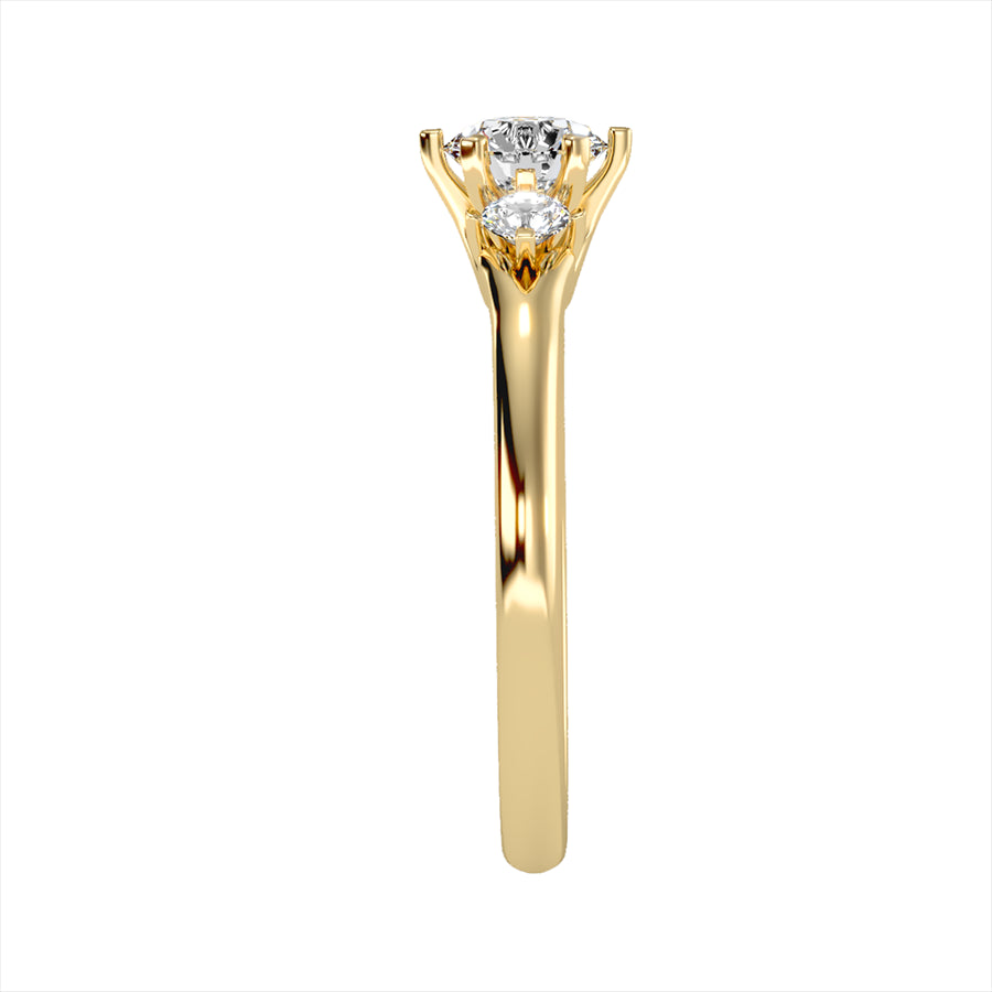 18k Yellow Gold Trilogy Ring with 0.73-carat Diamonds