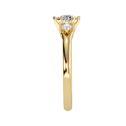 Trilogie-Ring aus 18-karätigem Gelbgold mit 0,73 Karat Diamanten
