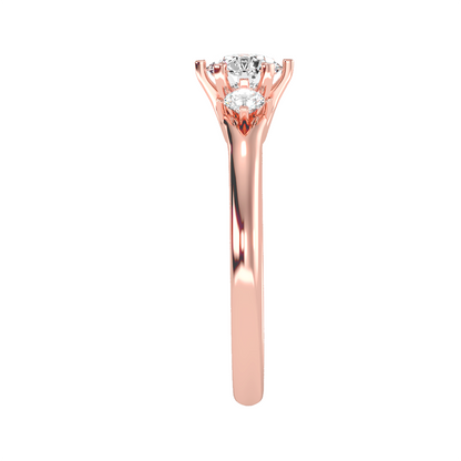 Trilogie-Ring aus 18-karätigem Roségold mit 0,73 Karat Diamanten