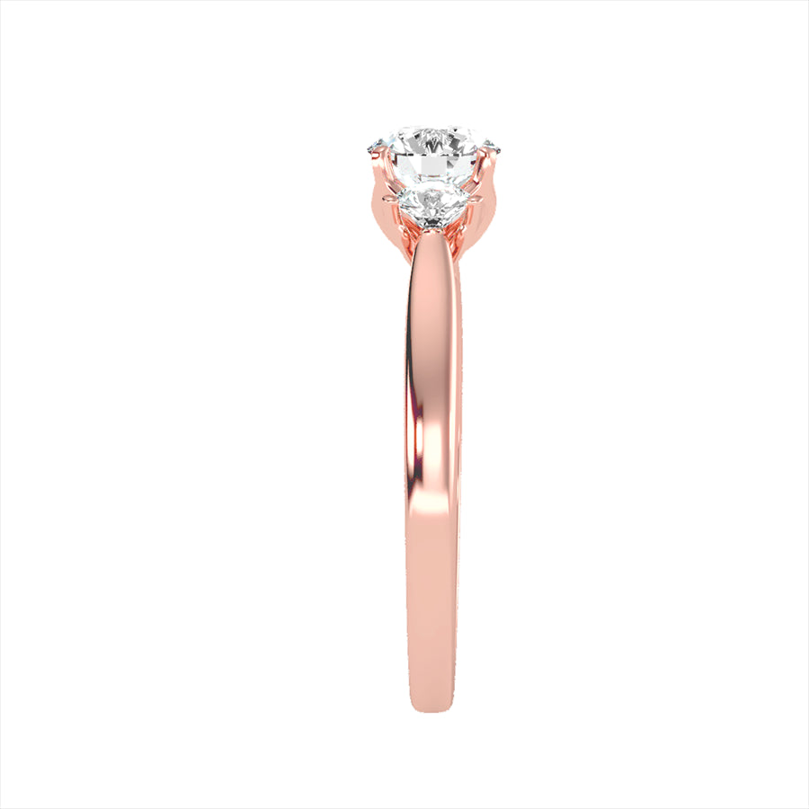 Trilogie-Ring aus 18-karätigem Roségold mit 0,94 Karat Diamanten