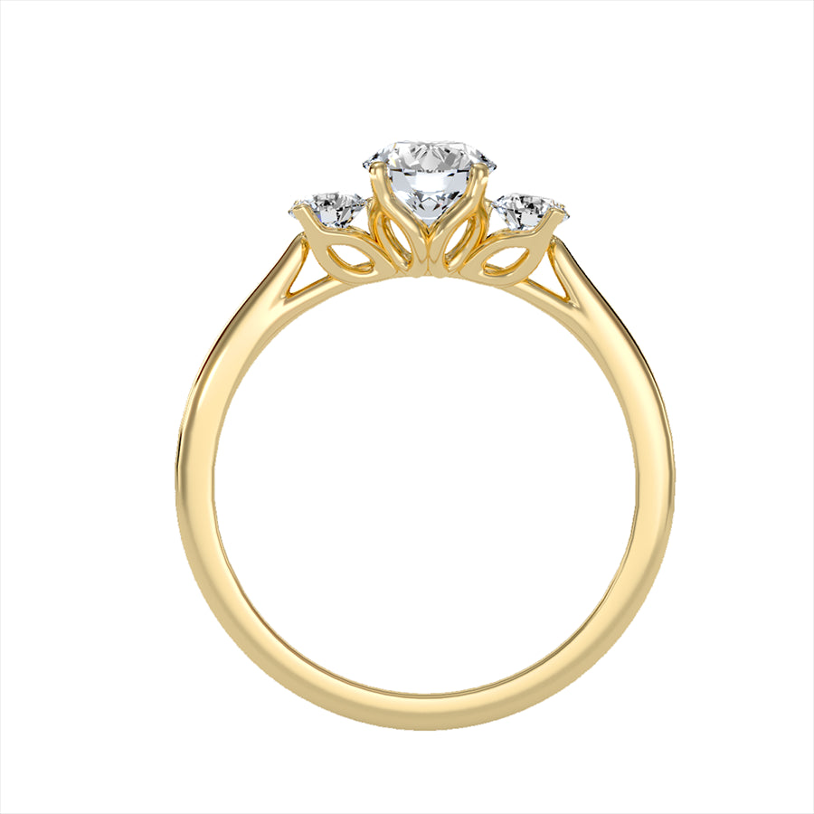 Trilogie-Ring aus 18-karätigem Gelbgold mit 0,94 Karat Diamanten