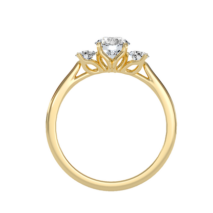 Trilogie-Ring aus 18-karätigem Gelbgold mit 0,94 Karat Diamanten