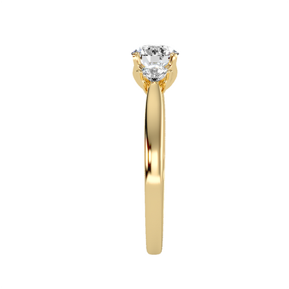 Trilogie-Ring aus 18-karätigem Gelbgold mit 0,94 Karat Diamanten