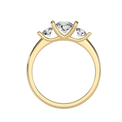 Trilogie-Ring aus 18-karätigem Gelbgold mit 0,87 Karat Diamanten