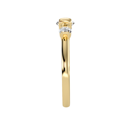 Trilogie-Ring aus 18-karätigem Gelbgold mit 0,87 Karat Diamanten