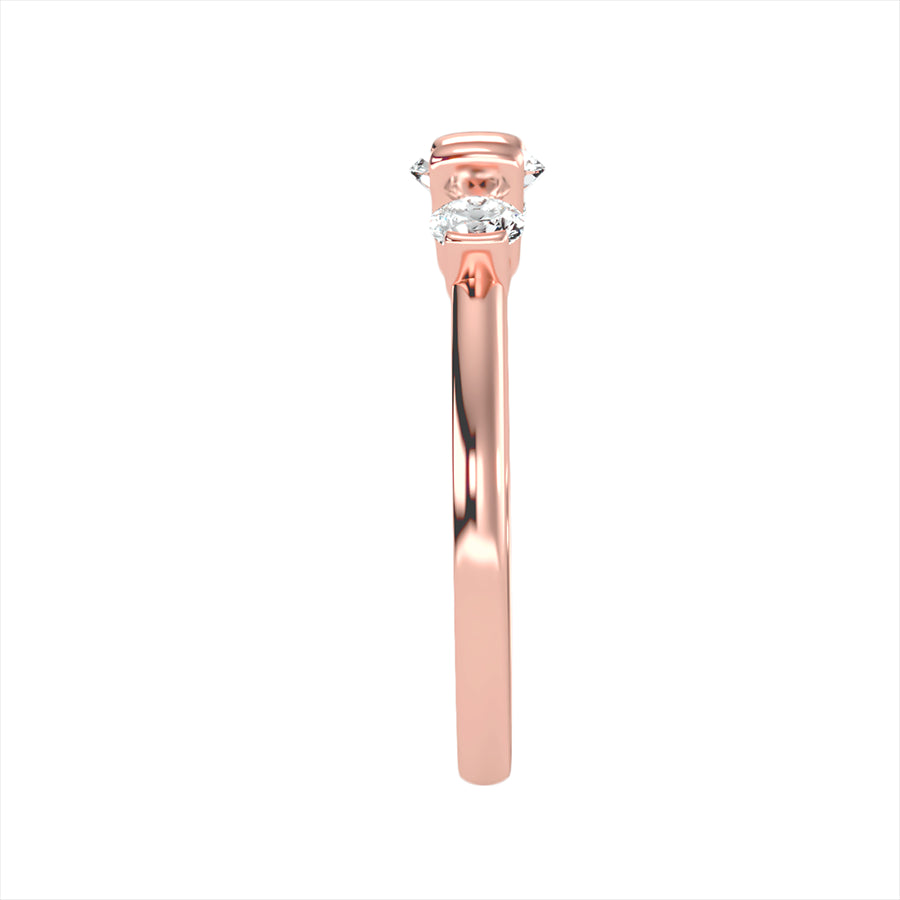 Trilogie-Ring aus 18-karätigem Roségold mit 0,87 Karat Diamanten