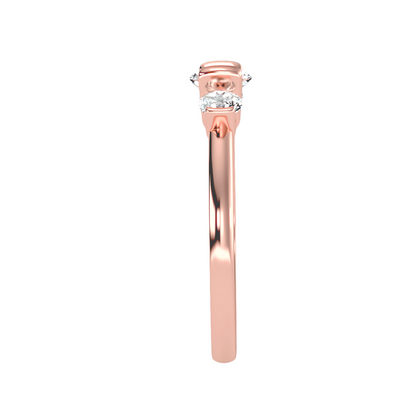 Trilogie-Ring aus 18-karätigem Roségold mit 0,87 Karat Diamanten